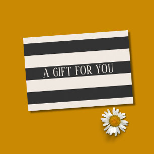 Elegant Minimal Black Ecru White Stripes Beauty