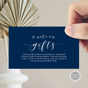 Elegant Minimal, Black font, A note on gifts Enclosure Card