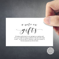 Elegant Minimal, Black font, A note on gifts