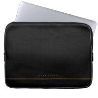 Elegant Minimal Black Gold Line Name
