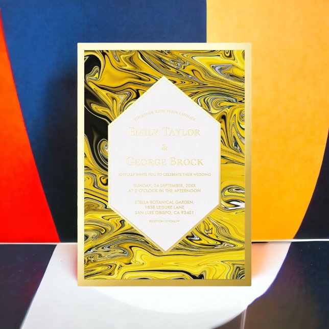 Elegant Minimal Black Gold Pastel Abstract Wedding (Creator Uploaded)