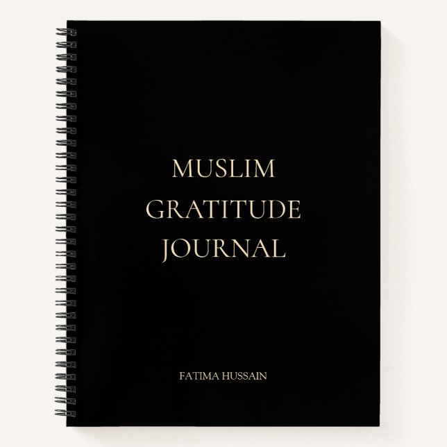 Elegant Minimal Black Muslim Gratitude Journal (Front)