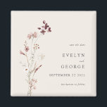 Elegant Minimal Boho Floral Wedding Save the Date Magnet<br><div class="desc">Elegant Minimalist Boho Floral Wedding Save the Date Magnet</div>