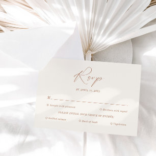 Elegant Minimal Boho with  Meal Choices RSVP Card
