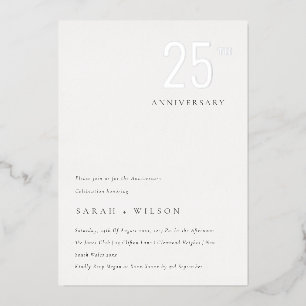 Elegant Minimal Bold Silver Any Year Anniversary