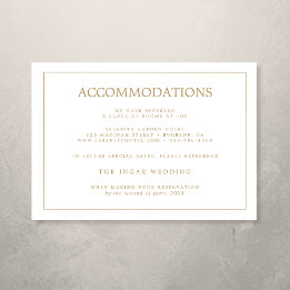 Elegant Minimal Border Gold Wedding Accommodations Enclosure Card
