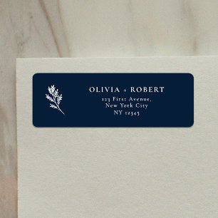 Elegant Minimal Botanical Wedding Return Address
