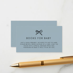 Elegant Minimal Bow Baby Shower Enclosure Card