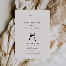 Elegant Minimal Bow Baby Shower