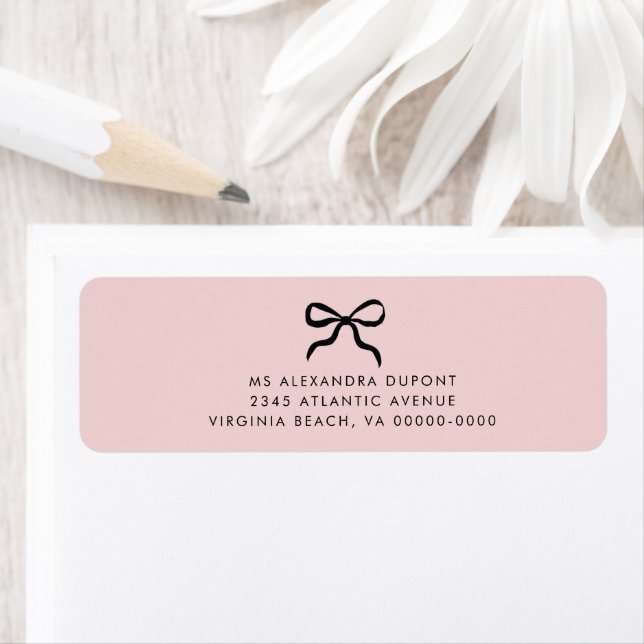 Elegant Minimal Bow Baby Shower Return Address  (Insitu)