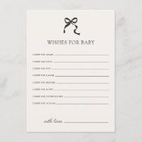 Elegant Minimal Bow Wishes For Baby