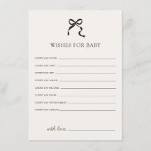 Elegant Minimal Bow Wishes For Baby