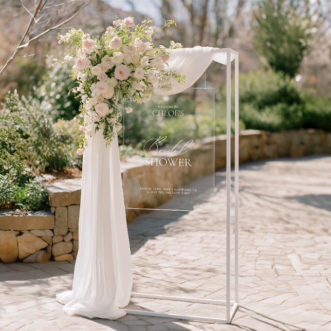 Elegant Minimal Bridal Shower Acrylic Welcome Sign (Elegant Minimal Bridal Shower Acrylic Welcome Sign)