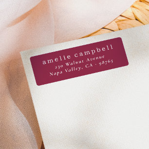 Elegant Minimal Burgundy Return Address