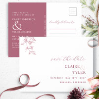 Elegant Minimal, Burgundy Wedding Save The Date