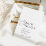 Elegant Minimal Calligraphy White Classic Wedding Invitation<br><div class="desc">Invite family and friends with this classic minimalist wedding invitation. Personalise this elegant wedding invitation by adding names, date, time, venue and other event details. To change details, click «Details». To move the text or change the size, font, or colour, click «Edit using Design Tool». Designed to coordinate with for...</div>