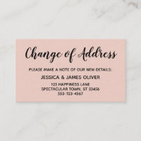 Elegant, Minimal Change of Address Blush Pink