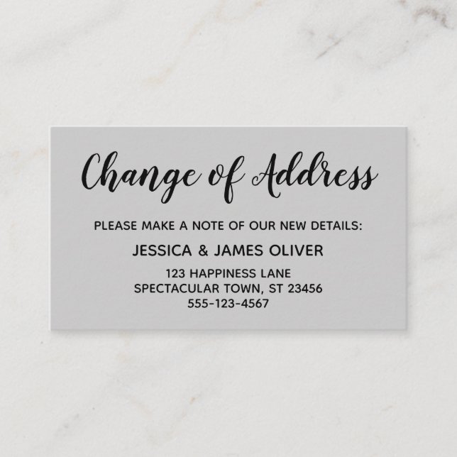 Elegant, Minimal Change of Address Cream Card (Front)