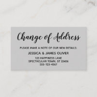 Elegant, Minimal Change of Address Cream Card