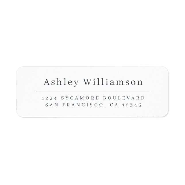 Elegant Minimal Chic Black White Return Address (Front)