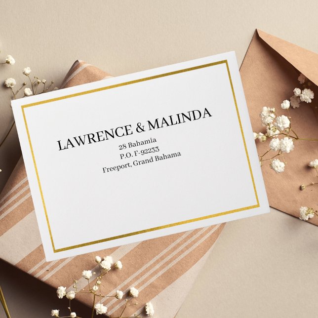 Elegant Minimal Chic Gold White Envelope (Creator Uploaded)