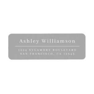 Elegant Minimal Chic Grey Return Address Label