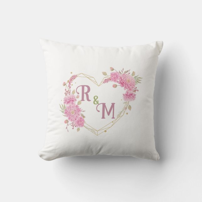 Elegant minimal Chic Initial letter monogram name Cushion (Front)