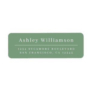 Elegant Minimal Chic Mineral Green Return Address