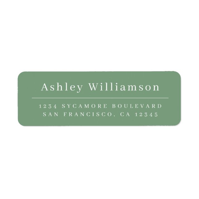 Elegant Minimal Chic Mineral Green Return Address (Front)