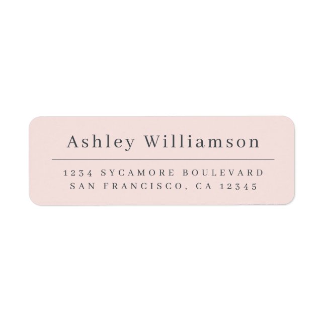 Elegant Minimal Chic Pink Return Address Label (Front)