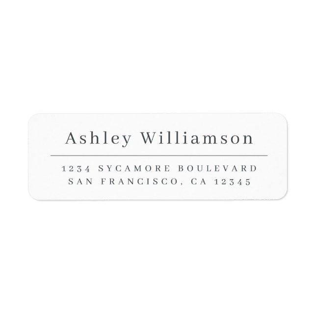 Elegant Minimal Chic Return Address (Front)