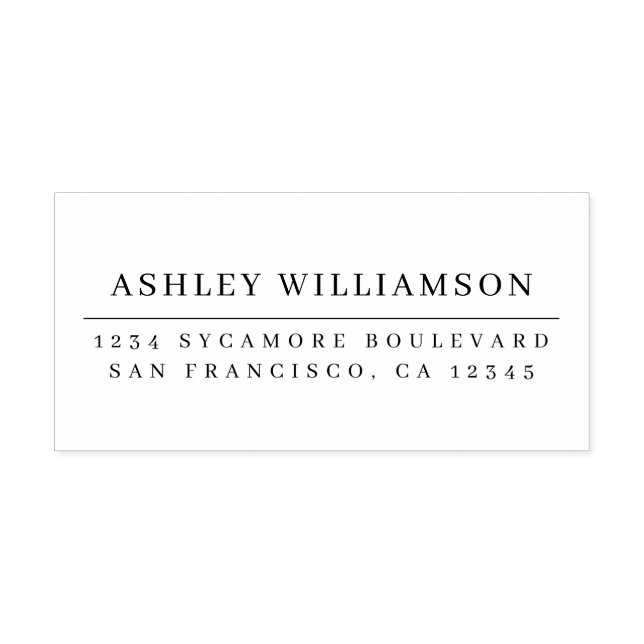 Elegant Minimal Chic Return Address Rubber Stamp (Imprint)
