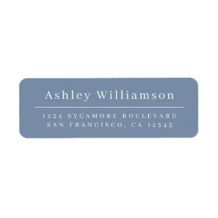 Elegant Minimal Chic Vintage Blue Return Address