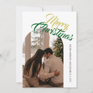 Elegant Minimal Christmas   Modern Family 1 Photo Holiday Card