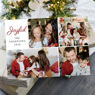 Elegant Minimal Christmas   Modern Family 4 Photo  Holiday Card
