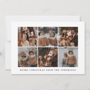 Elegant Minimal Christmas   Modern Family 6 Photo Holiday Card