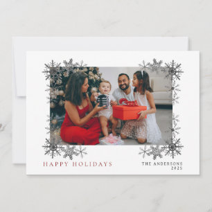 Elegant Minimal Christmas Modern Family Portrait Holiday Card