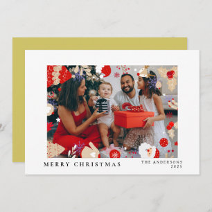 Elegant Minimal Christmas Modern Family Portrait Holiday Card