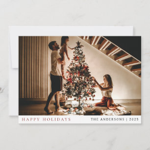 Elegant Minimal Christmas Modern Family Portrait Holiday Card