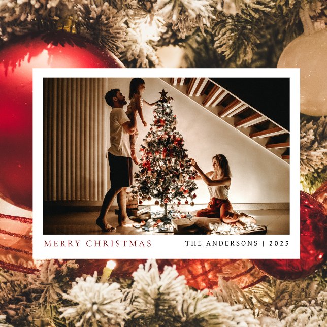 Elegant Minimal Christmas | Modern Family Portrait Holiday Card (Creator Uploaded)