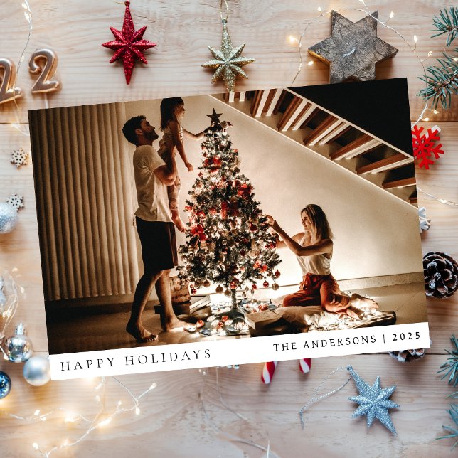 Elegant Minimal Christmas | Modern Family Portrait Holiday Card (Creator Uploaded)