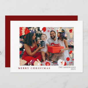 Elegant Minimal Christmas Modern Family Portrait Holiday Card