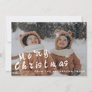 Elegant Minimal Christmas   Modern Family Portrait Holiday Card
