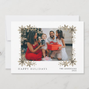 Elegant Minimal Christmas Modern Family Portrait Holiday Card
