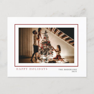 Elegant Minimal Christmas   Modern Family Portrait Holiday Postcard
