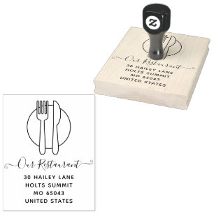 Elegant Minimal Classy Restaurant Professional Rubber Stamp