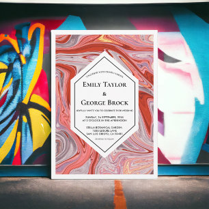 Elegant Minimal Colourful Lava Abstract Wedding Invitation