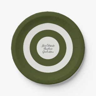 Elegant minimal Cream & sage Green Paper Plate