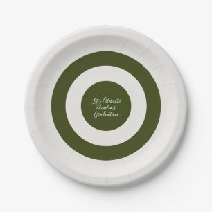 Elegant minimal Cream & sage Green Paper Plate
