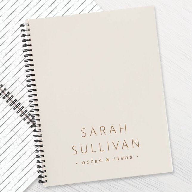 Elegant minimal custom name text ivory notebook (Creator Uploaded)